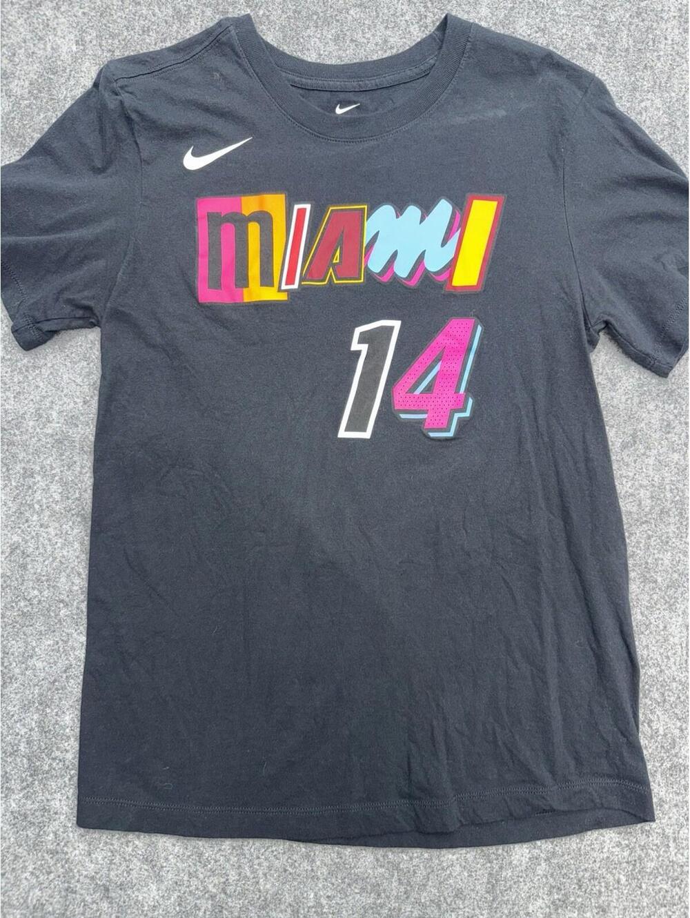 Nike Miami Heat Herro 14 T Shirt Womens Small Black Vice Colors NBA Tee